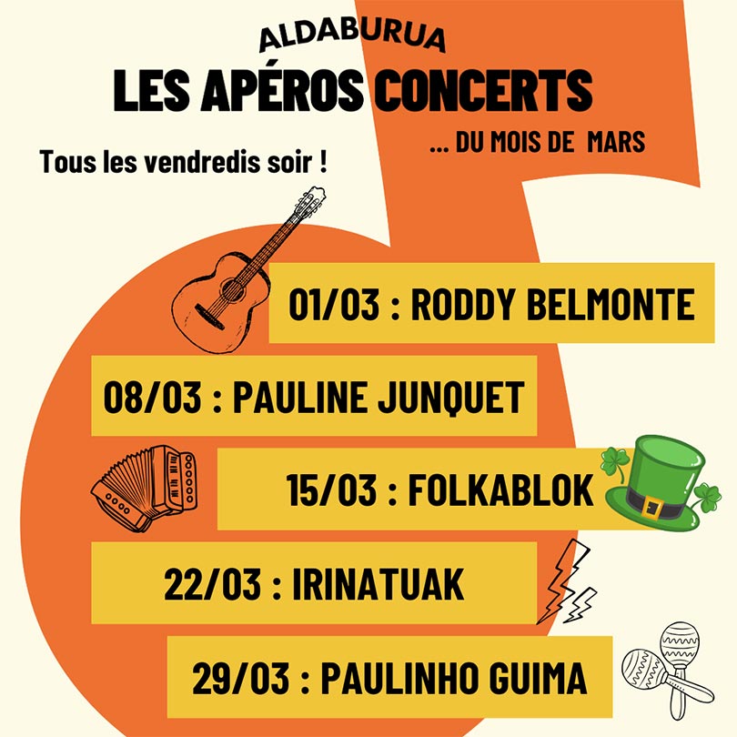 Auberge Aldaburua - Apéros-concerts de mars 2024